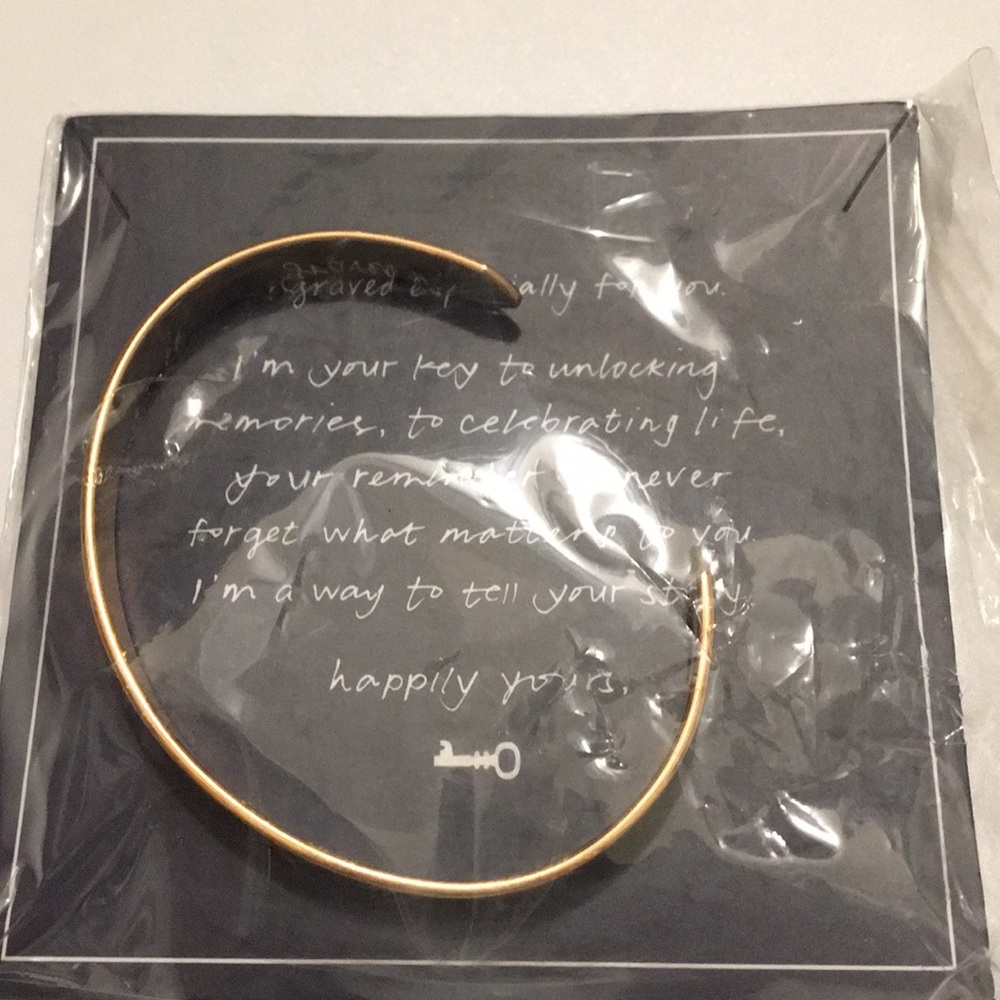 Stella&dot Engravable cuff.  Rose Gold.